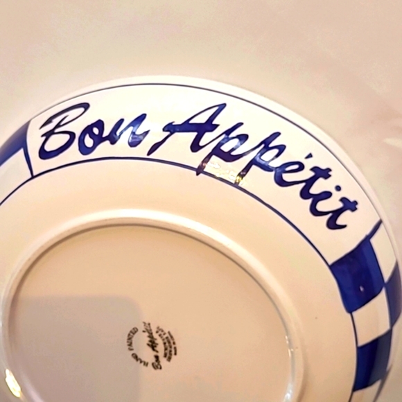 Rare Vintage Bon Appétit Large Pasta/Salad Serving Bowl, Vegetable Motif - Picture 4 of 13